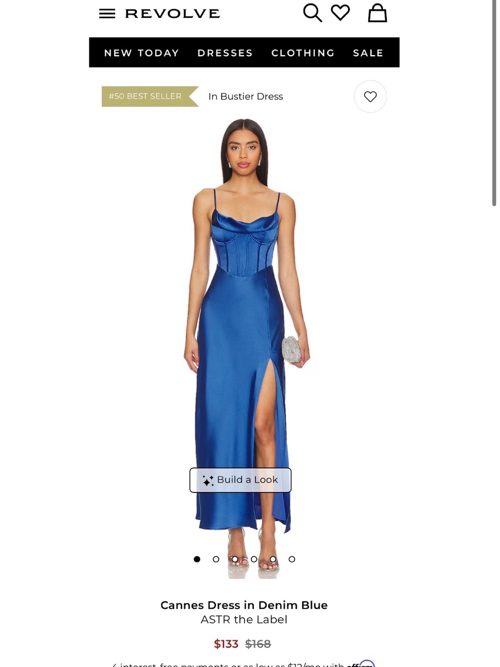 REVOLVE ASTR the Label Cannes Dress in Denim Blue. - Picture 7 of 7
